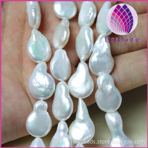 baroque pearl cultured freshwater white 16x11mm-20x12mm gourd